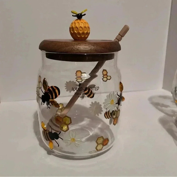 Honey Bee Glass Jar And Glasses - Picture 2 of 6
